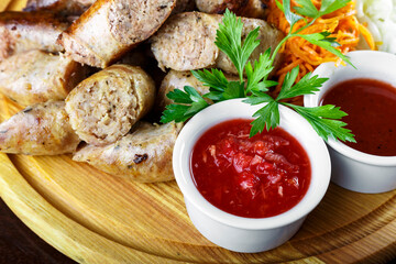 assortment homemade sausage