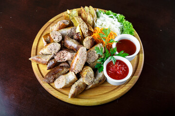 cooked homemade sausage