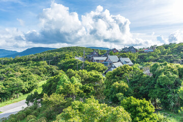 White Torri gate With beautiful Ocean view in Gaoshi Shrine Park, Pingtung, Taiwan