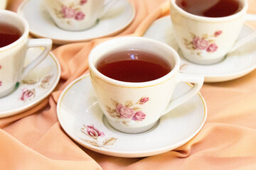 cup of pink tea