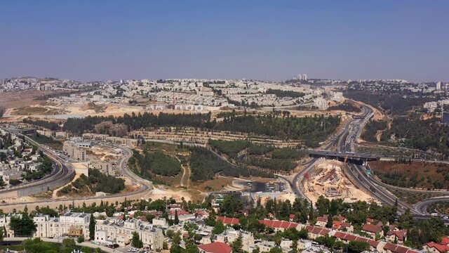 North Jerusalem Ramat shlomo, Ramot neighbourhood and traffic, aerial
Summer,july,2020, drone

