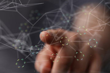 connection binary code interface digital touch