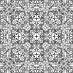 Vector nature ethnic line art seamless pattern