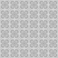 Vector nature ethnic line art seamless pattern