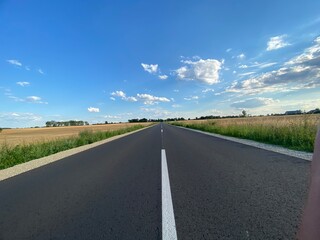 road to the sky. Polish Road to village. Lubusz. 