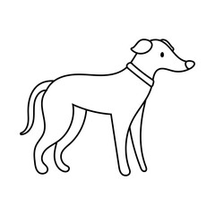 cute dog pet line style icon