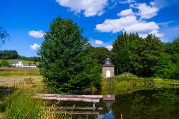 Little lake in a rural region in the wildenburgerland region