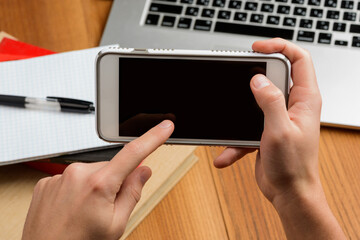 Man using a smart phone. Mockup image