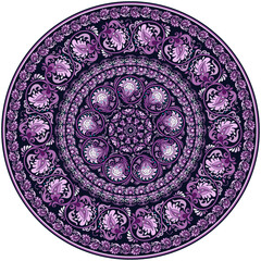 Vector ethnic round ornamental illustration.