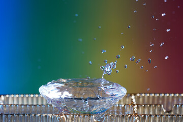 Water drops photographed with higspeed flashes and dropper in the studio