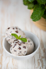 Gelato artigianale  mente e cioccolato 