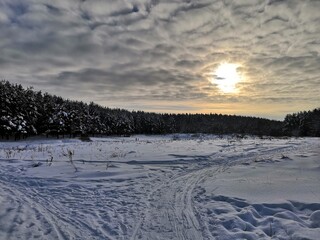 sunset in the mountains