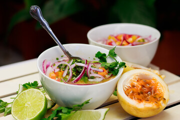 shrimp and lemon tropical coctail