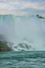 Niagara Falls close-up in the day. Ontario, Canada.