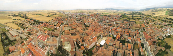 Fototapeta na wymiar Aerial view in little village of La Rioja,Spain. Drone Photo