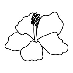 beautiful flower garden line style icon
