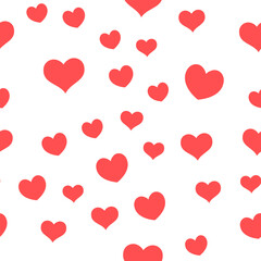 Hearts seamless pattern. Love symbols. Valentine's day background design. Romantic design loop texture.
