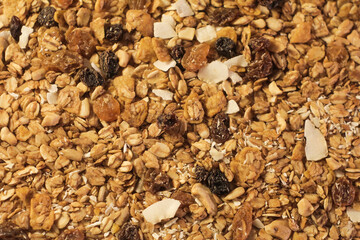background texture of cereals and nuts healthy food and good for the heart