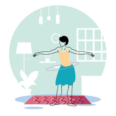 woman training at home for quarantine