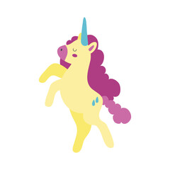 cute unicorn magical character hand draw style icon