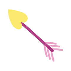 arrow with heart hand draw style icon