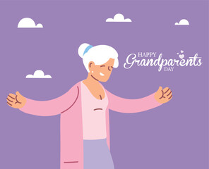 Grandmother of happy grandparents day vector design