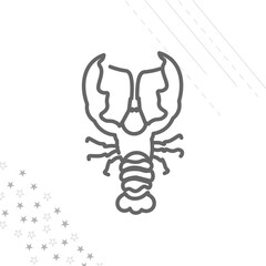 Crayfish isolated line icon for web and mobile