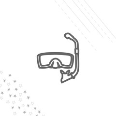 diving mask isolated line icon for web and mobile
