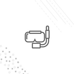 scuba mask isolated line icon for web and mobile