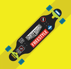 Skateboard vector illustration (Use for stickers, t-shirt, decals typography,logos and design elements)