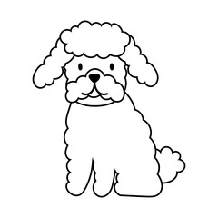 cute dog pet line style icon
