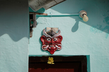 Drishti Bommai colourful talisman to ward off evil force. Home protection. South Indian culture