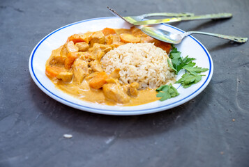 Chicken curry dish ready to be served