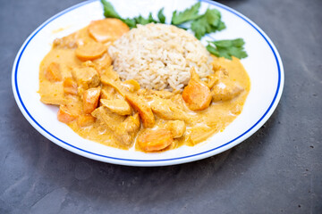 Chicken curry dish ready to be served