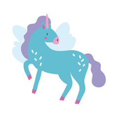 cute unicorn magical character hand draw style icon
