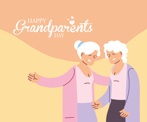 Grandmothers of happy grandparents day vector design