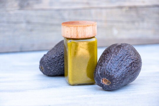 Avocado And A Small Bottle 