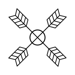 elegant arrows crossed frame decoration silhouette style icon