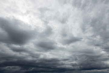 Sky with black clouds before a summer rainstorm. Thunderstorm.