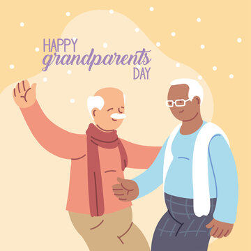 Grandfathers of happy grandparents day vector design