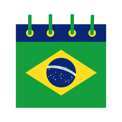 brazil flag in calendar reminder flat style icon