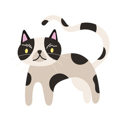 Fototapeta na wymiar cute little cat pet hand draw style icon