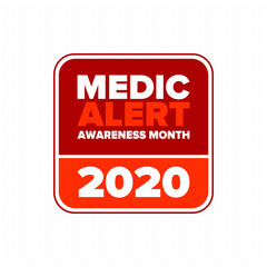 Medic Alert Awareness Month in August. Medical bracelets. First aid, emergency. Medical design. Celebration in United States. Poster, greeting card, banner and background. Vector illustration