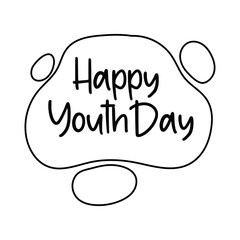 happy youth day lettering with colors balls line style
