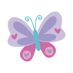 Fototapeta na wymiar beautiful butterfly hand draw style icon