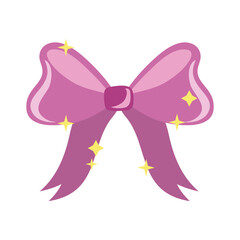 cute bow ribbon hand draw style icon