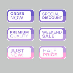 Set of discount labels. Timeless easy-to-read design.