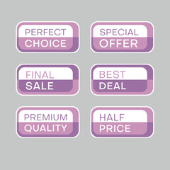 Set of discount labels. Timeless easy-to-read design.