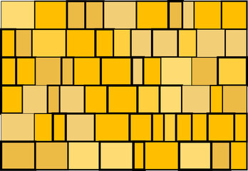 Artistic vector background from shades of yellow random mosaic pattern with random black borders, useful for art, backgrounds, wallpapers and wrapping papers, etc