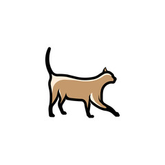 Cat illustration. Logo vector icon.